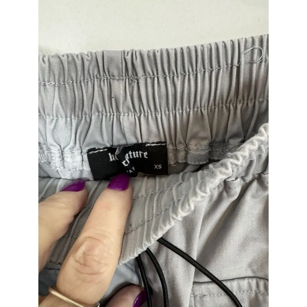 Hood Couture Mens Pull On Gray Cargo Pants Size XS Grunge Streetwear Hip Hop Y2K - Picture 6 of 13